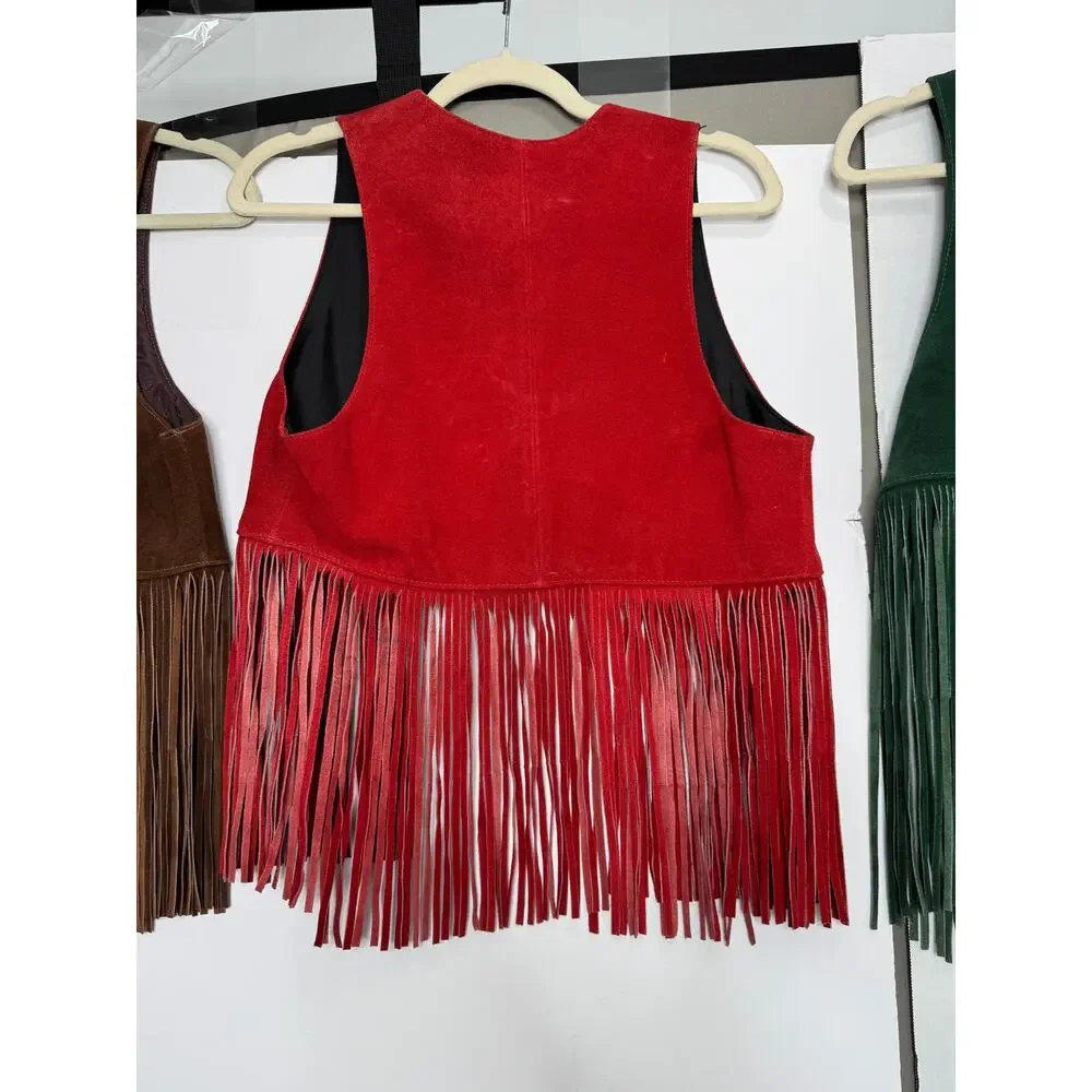 Vintage Lot of 4 Ben Kalton Fringe Leather Shawl Vests Western Rodeo Capelet Mex - Picture 9 of 16